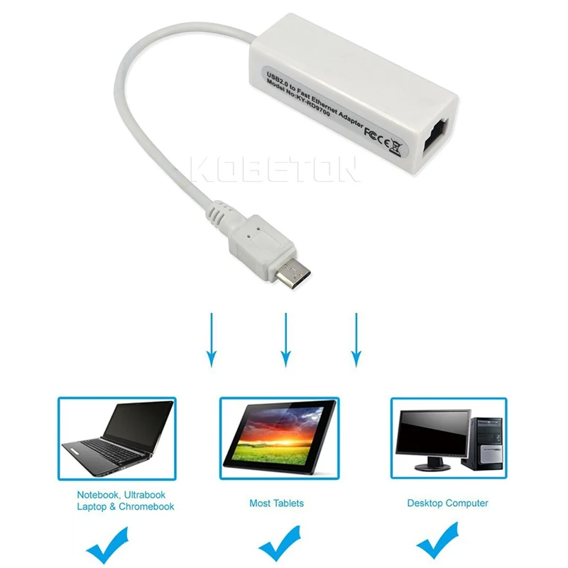 Kebidu Mini USB 2.0 Ethernet Adapter USB To RJ45 10/100Mbps Ethernet Lan Network Card Adapter For PC Windows 10/8/7/XP