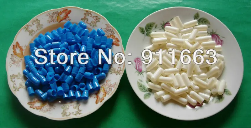 1,000pcs/bag 00#,0#,1# 2#,3#,4# !Blue-White Hard Gelatin Empty Capsule ,Pill,Granule Packaging (joined or seperated capsules)