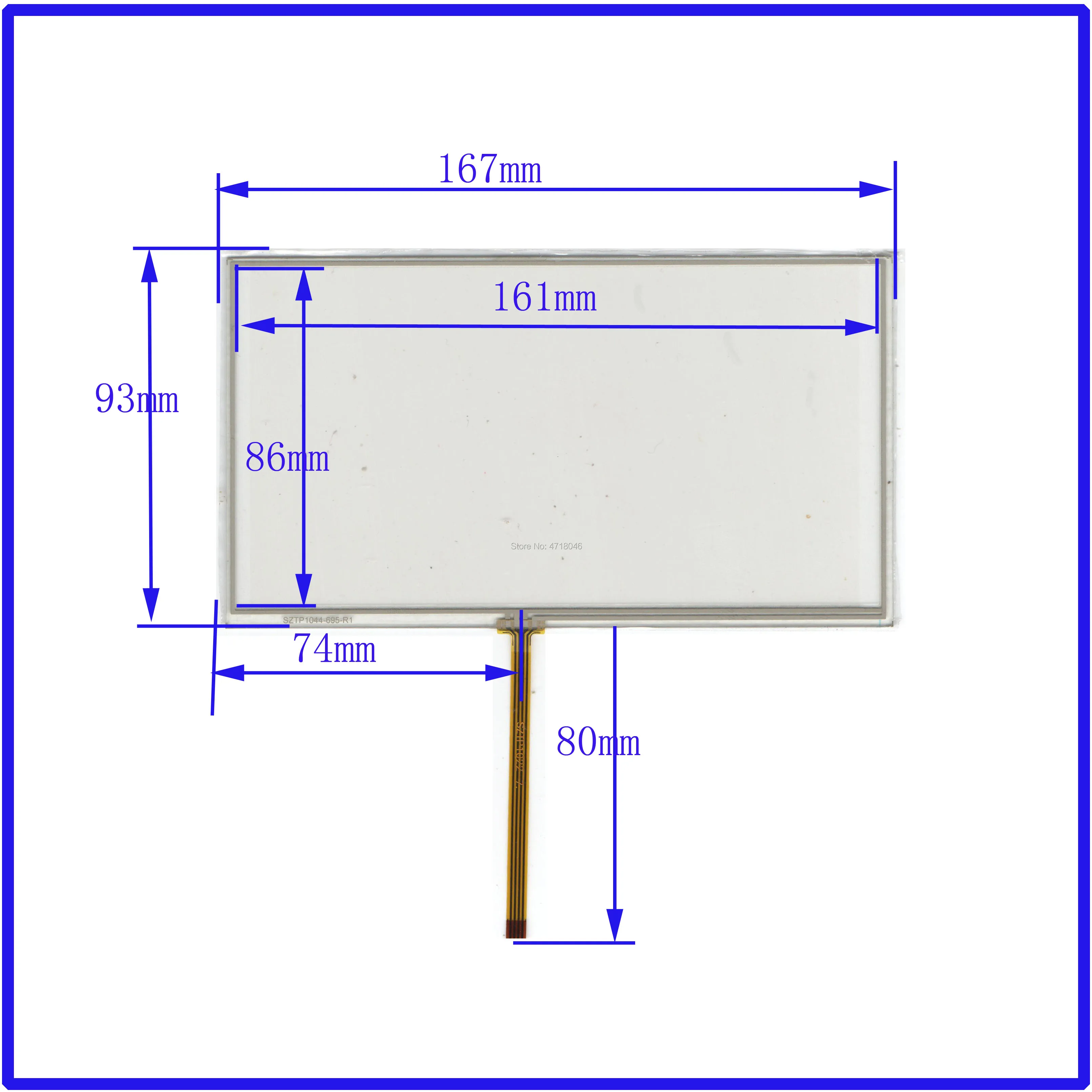 ZhiYuSun wholesale  10pcs/lot 167*93mm 7inch resistance screen  167mm*93mm for GPS CAR