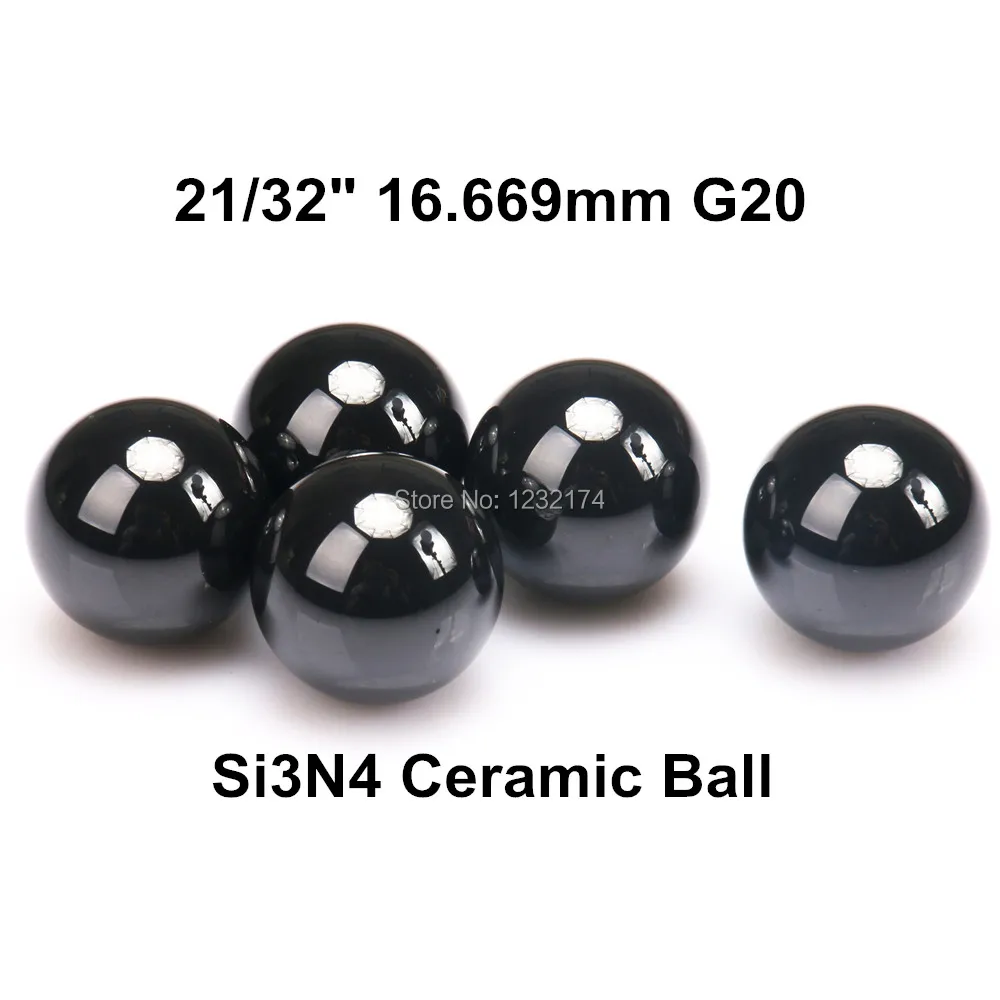 

21/32" 16.669mm Silicon Nitride Ceramic Ball Si3N4 Grade G20 10PCS/Lot used in Bearing,Pump,Valve ball16.669mm ceramic ball