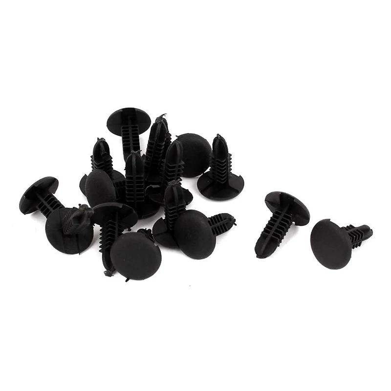 16Pcs Plastic Rivets Clip 4mm x 5mm x 15mm Black