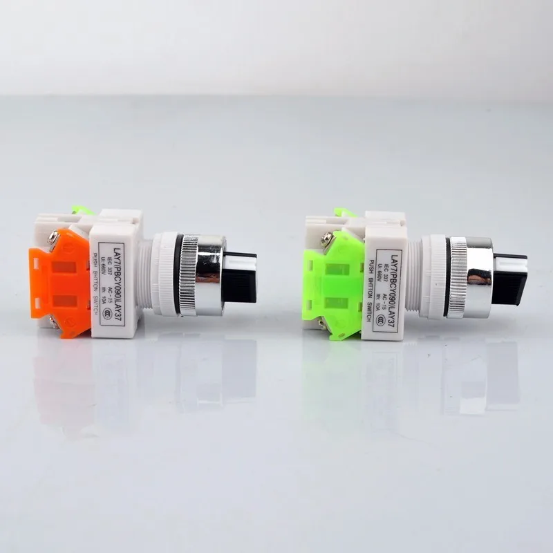 Rotary Switch Knob Button 22mm 4 Screws Terminals 2 Way Small Size 2 Position 3 Position Lay7 Lay37 Y090