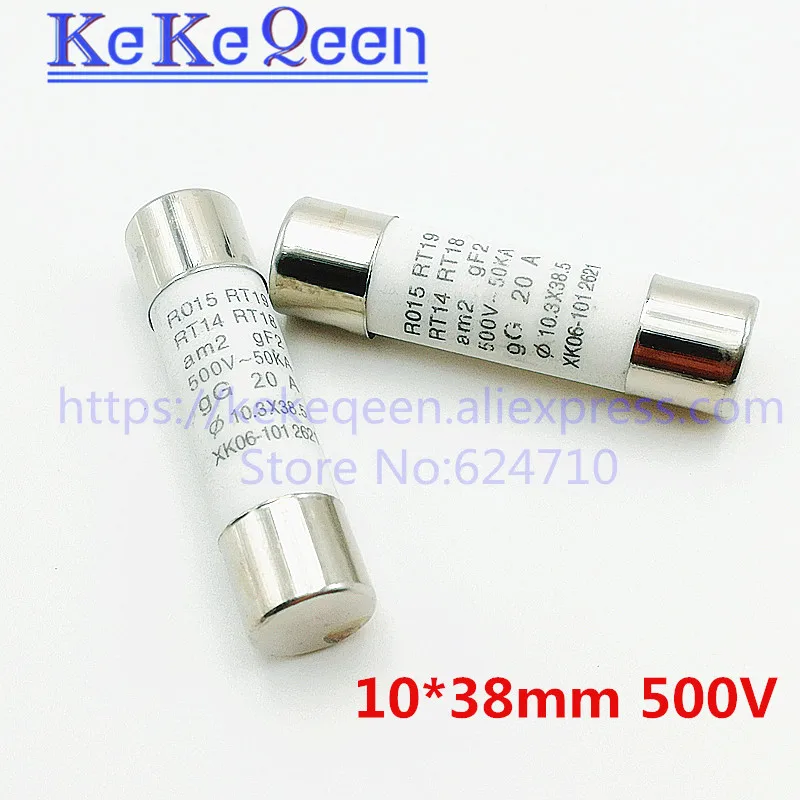 5pcs Ceramic fuse 10*38mm 1A 2A 3A 4A 5A 6A 8A 10A 16A 20A 25A 32A 380V 500V RO15 RT18 RT14 R015 RO-15 10*38 10x38mm