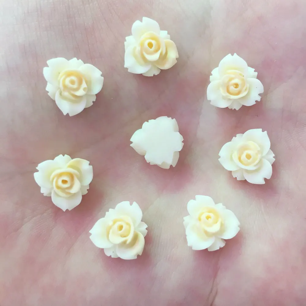 New 80PCS Resin 11mm 3 Petal Flower Flatback Stone Scrapbook Wedding Ornaments W125*2