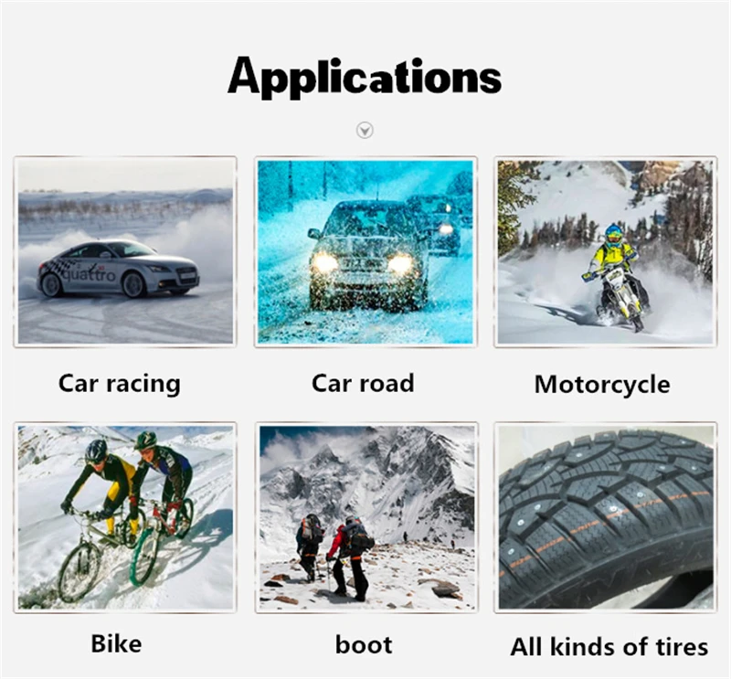 100pcs 8mm Car Tires Non-slip Studs Spikes Wheel Snow Chains For Car Vehicle Truck Motorcycle Tires Winter