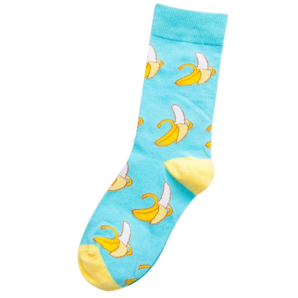 Pair PEONFLY Men 1 Cotton Funny Crew Cartoon Animal Fruit Women Novelty Gift Socks For Spring Autumn Winter