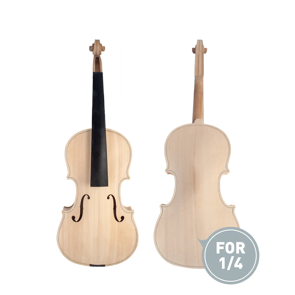 

1/4 Violin Maple With Ebony Fingerboard Unfinished Violin For 1/4 DIY Violin Accessories