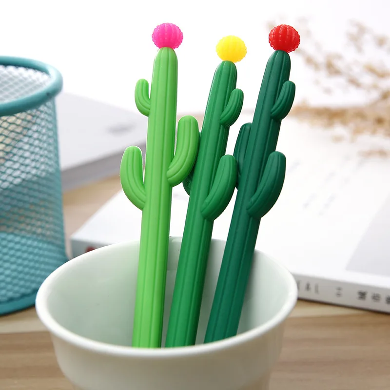 Manufacturer Direct Creative Cactus Gel Pen Plant Black Pen Office Pen Students Stationery