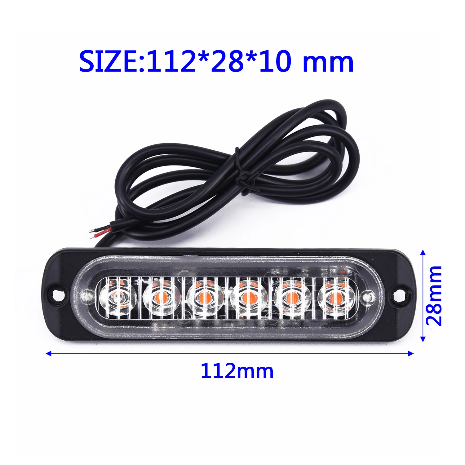 Auxting 2X-10X Amber 6LED Car Truck Motorcycle Emergency Beacon Warning Hazard Flash Strobe Light Bar offroad Fog Lamp 12V 24V