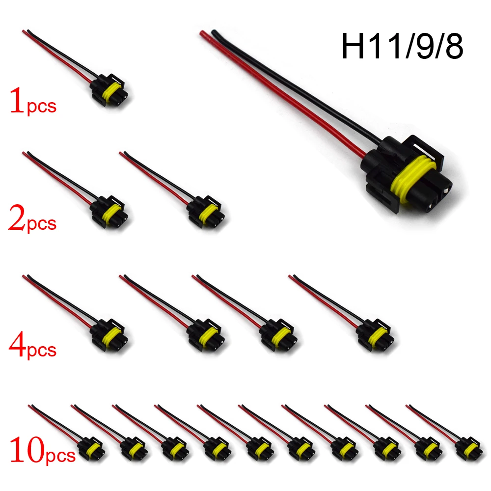 

2 шт., 4 шт., 10 шт., Женский Разъем H11 H9 H8