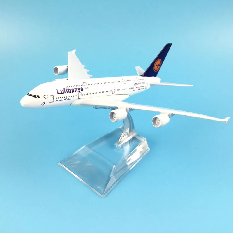 Jason Tutu 16Cm Lufthansa Airbus 380 Airways Vliegtuig Vliegtuig Diecast Metalen 1/400 Schaal Vliegtuigen