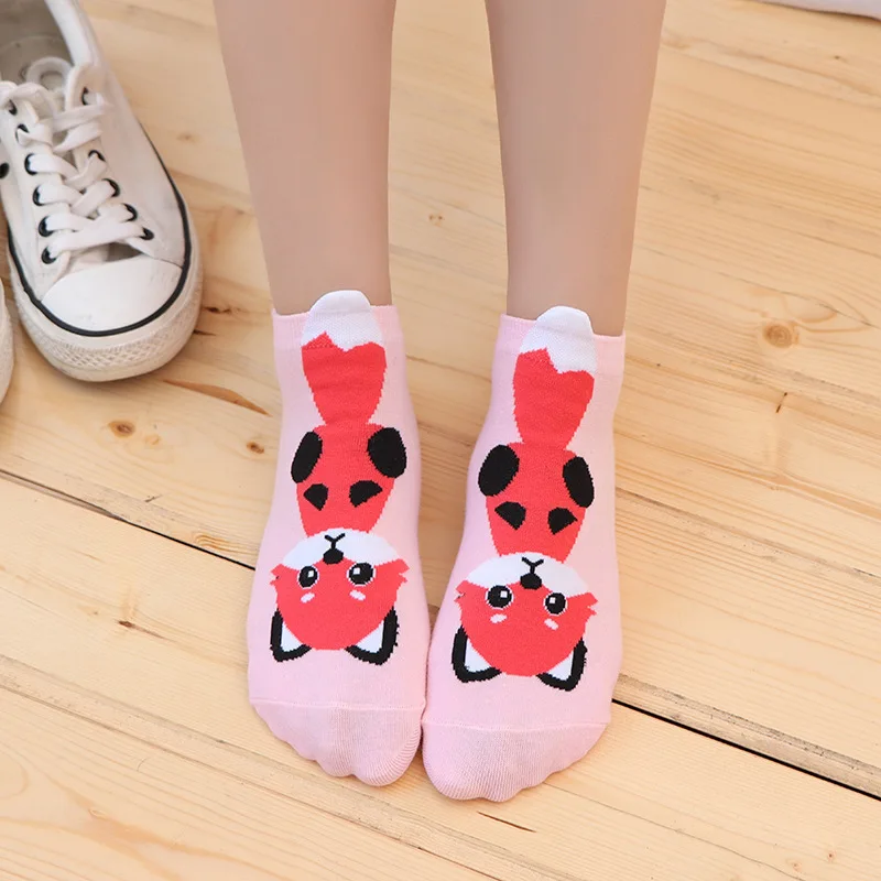 

Colorful fruit Invisible Short Woman Sweat summer comfortable cotton girl women's boat socks ankle low female 1pair=2pcs XG37