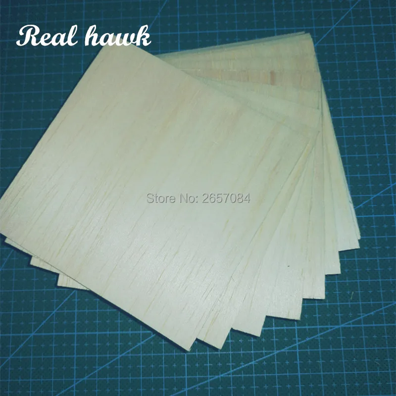 AAA+ Balsa Wood Sheets ply100mm long 100mm wide 0.75/1/1.5/2/2.5/3mm thick 10 pcs/lot for airplane/boat model DIY