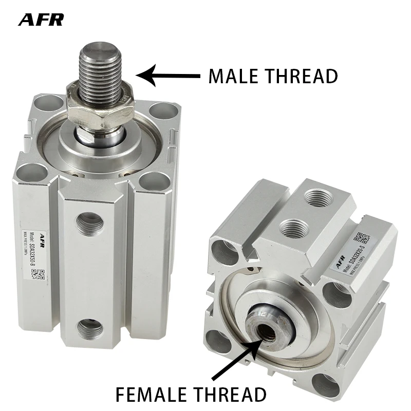 

AFR Brand SDA100 Air actuator compact double acting pneumatic cylinder Female/male thread bore 100mm stroke 5~100mm