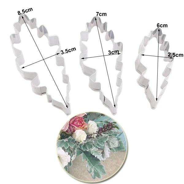 Senecio Cineraria Veiner Petal Flower Leaf Cake Decorating Tools Flower Fondant Mold Water Paper Sugar Clay Flower Moulds CS201