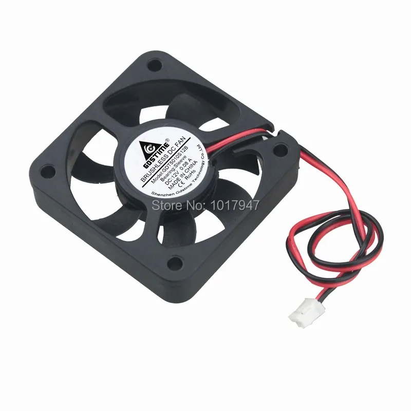 500 Pieces LOT Gdstime 12V 2Pin 50mm 5010 50x10mm 5cm DC Industrial Cooler Cooling Fan