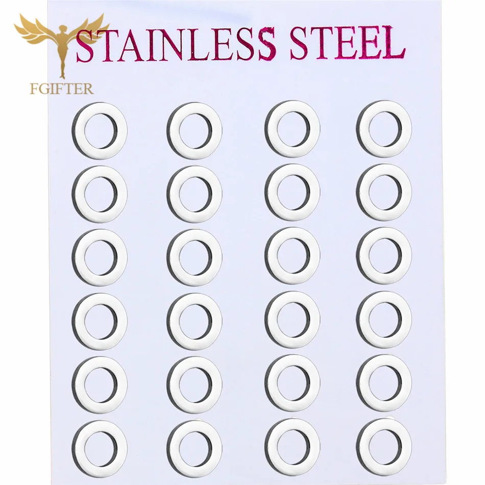 Wholesale Stud Earrings 12pairs Stainless Steel Jewelry Woman Wheel Earrings Jewellery kolczyki kola