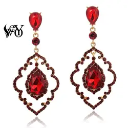 VEYO Vintage Rhinestone Drop Earrings for Women Classic Hollow out design Crystal Gift New