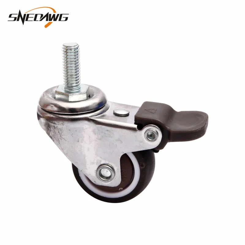 

2pcs Swivel Furniture Caster with Brake TPE Super Mute Furniture Caster Wheel 1/1.25/1.5/2inch Wheel Caster for Desk Cradle