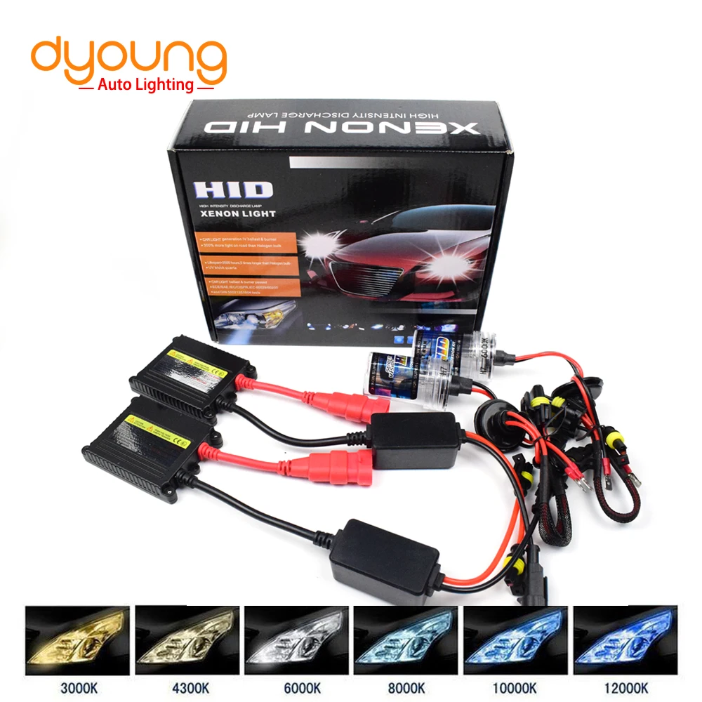 H4 Kit Xenon H7 Ignition Unit With Ballast 55W Dyoung AC HID H1 Canbus Car Xenon Lamp H3 H8 H9 H11 9005 HB3 9006 HB4 6000K 8000K