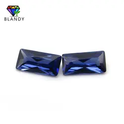 Hot Sale 2*4~9*11mm Rectangle Shape Sapphires Blue Cubic Zirconia Stone 5A Quality Borland CZ Stone Synthetic Gems For Jewelry