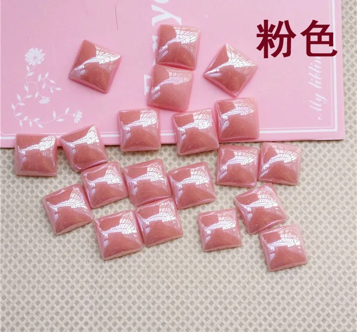 light pink Square shape Ceramics flat back Rhinestones apply to Clothing Decoration and DIY mobile phone shell  30pcs/pack