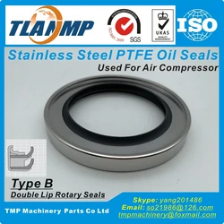 Shaft size 10/15/18/20/25/30mm Double Lip Rotary Seals ,Type B Stainless steel PTFE Oil Seals Used for Air Compressor