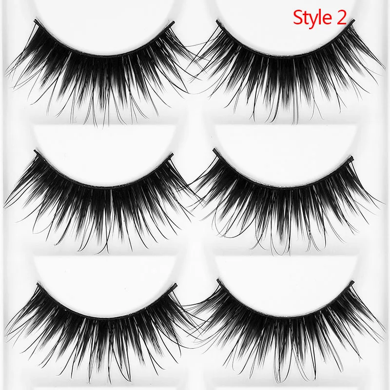 Kimcci Mink Lashes Faux 3D Mink Eyelashes Handmade Reusable Natural Eyelashes Popular False Cruelty free Lashes Makeup Cilias