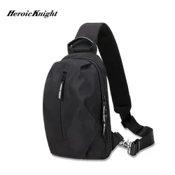 Heroic Knight-Bolso cruzado multifunción para hombre, bolsa de pecho con almohadilla de 9,7 pulgadas, carga USB, Mensajero de viaje corto