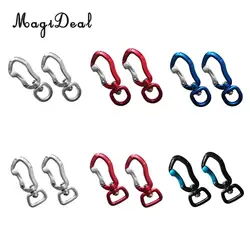 Outdoor 1 Pair Rock Tree Climbing Swivel Carabiner Hanging Connect Hook Camping 71/76mm round eye for Camping Caving Climbing