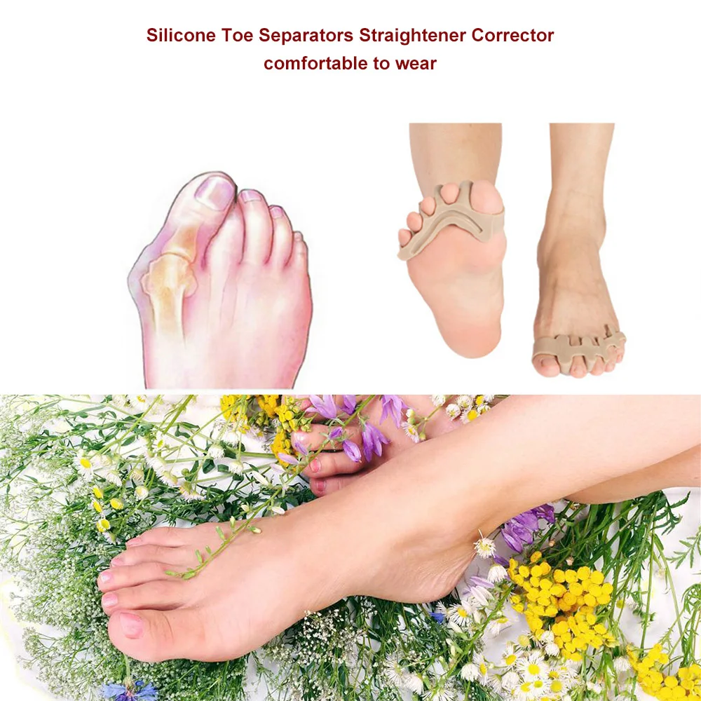 Silicone Toe Separators Straightener Toe Corrector Spacer Spreader Stretchers for Bunion Relief Hammer Toes Toe Correction