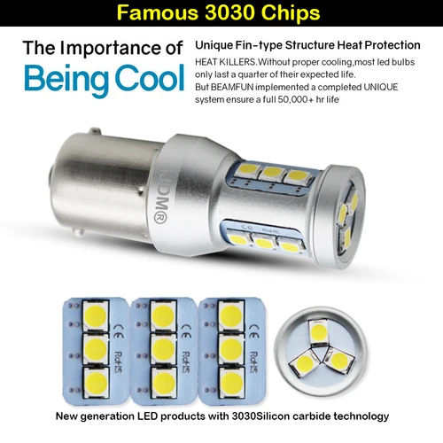 Imagen 2 del producto Bombillas LED iJDM BAU15S PY21W LED 1156 P21W Canbus para BMW F22 F30 F32 2 3 4 Series luces de señal de giro traseras o luces de freno/traseras