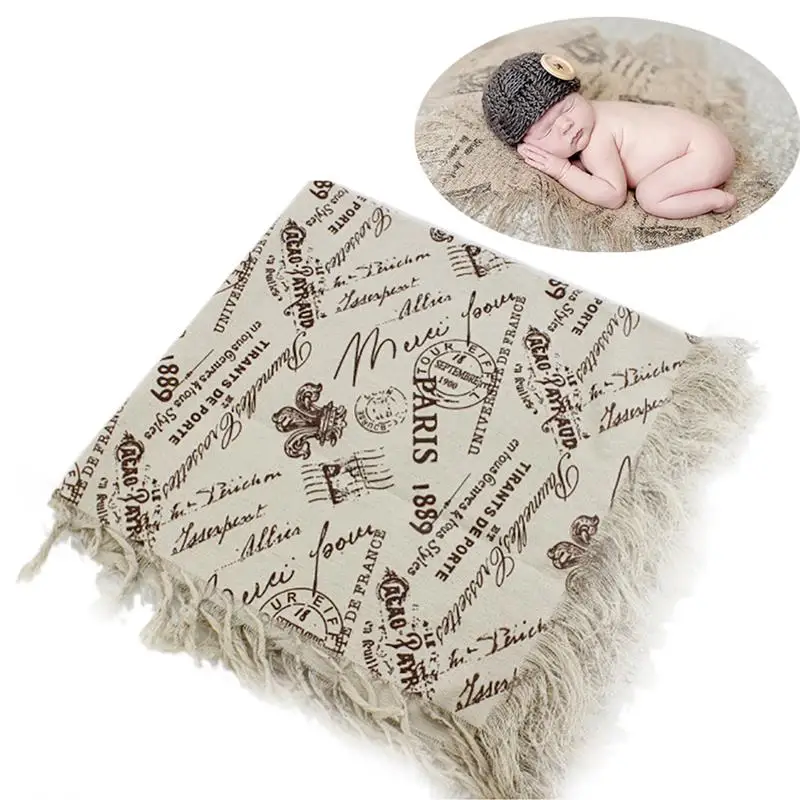 New Children's Photography Blanket Baby Hundred Days Photo Linen Broken Side Pad Background Cloth Photography Props Supplies