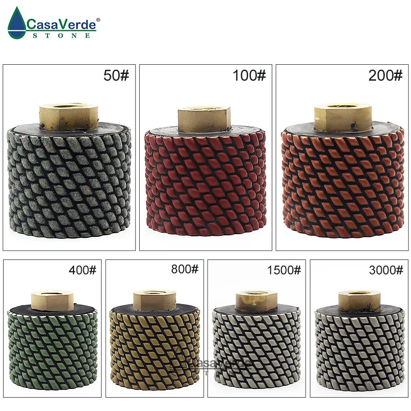 Miễn phí vận chuyển khô kim cương trống bánh xe 2 inch M14 chủ đề để đánh bóng và mài bồn rửa lỗ đá granit và đá đá cẩm thạch