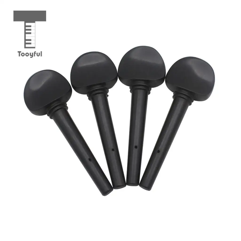 Tooyful Exquisite 4 Pieces Ebony Cello Tuning Pegs Tuners Machine Heads for 3/4 4/4 Cello Replacement Parts