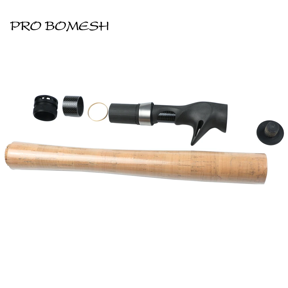 Pro Bomesh 1Set Fuji ACS Reel Seat + 3A Grade Cork Aluminum Locking Nut Casting Handle Kit DIY Fishing Rod Accessory