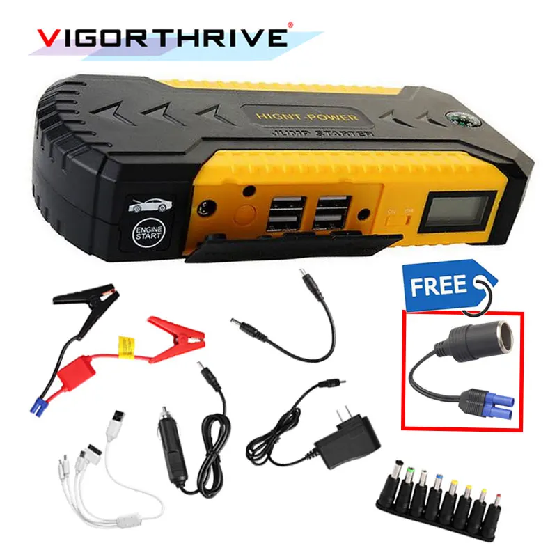 Hot Sell  Car Jump Starter Power Bank 12V Car Starter Start  400A Emergency Car Battery Booster Multi-Function LED Light