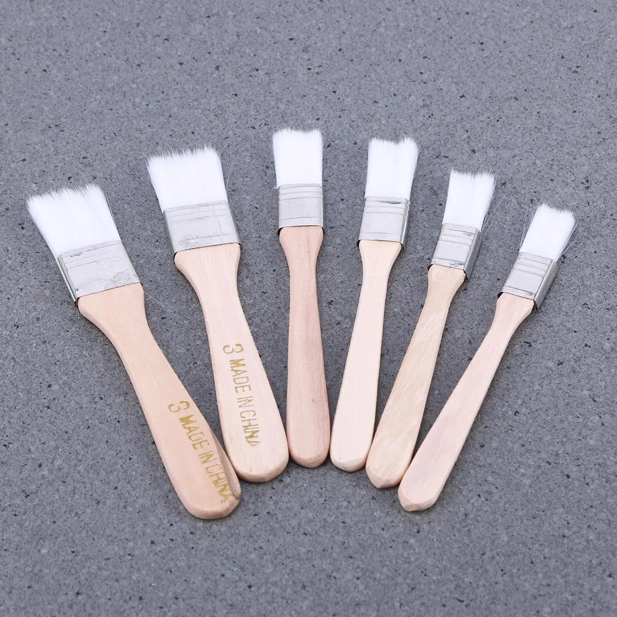 6 PCS/Set Paint Wooden Handle Brush Nylon Thickened Painting Chip For Home Use Touchup Barbecue Painting