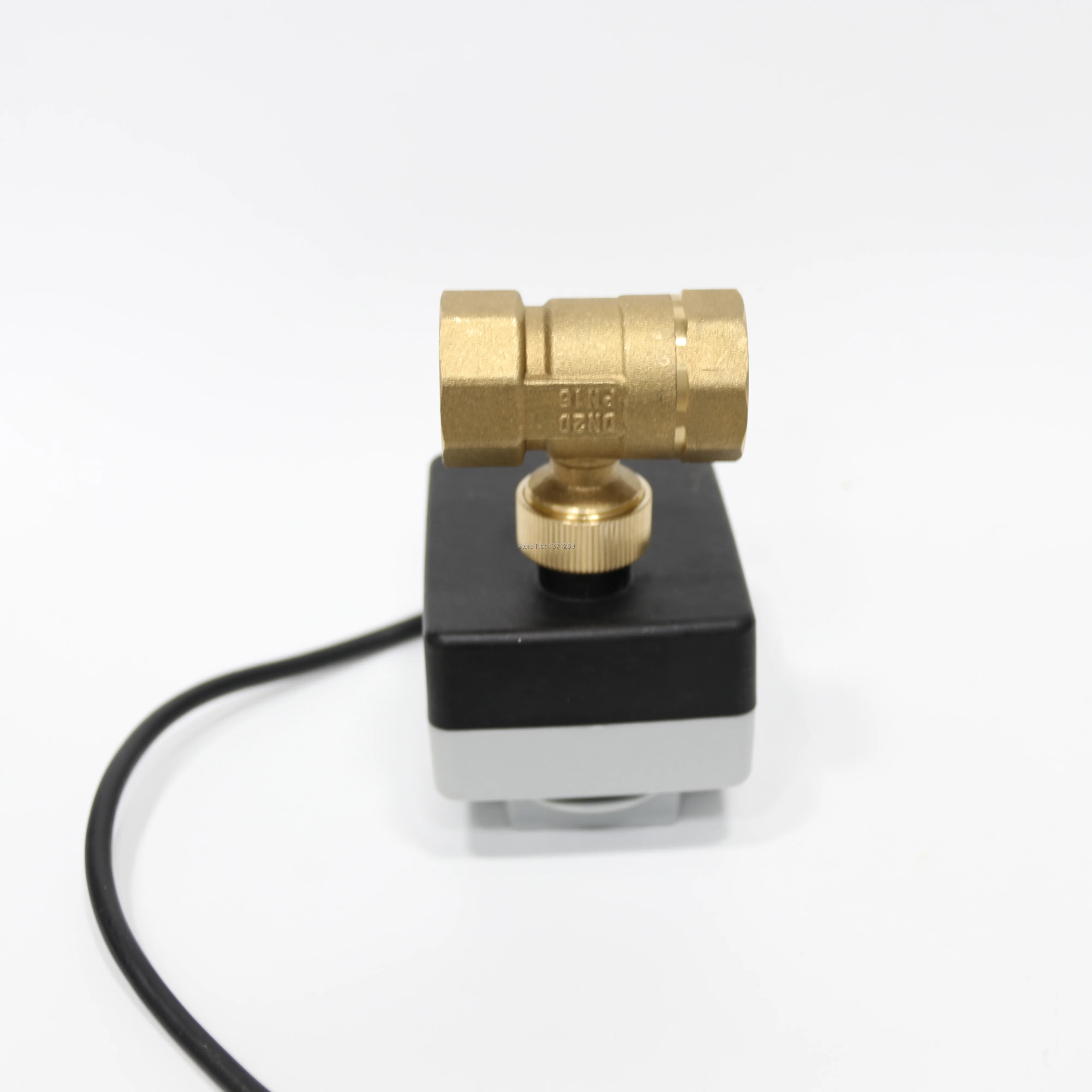 AC220V DN32 DN40 DN50 Válvula de esfera elétrica de latão de 2 vias e 3 fios / Motor de atuador elétrico com função de interruptor manual