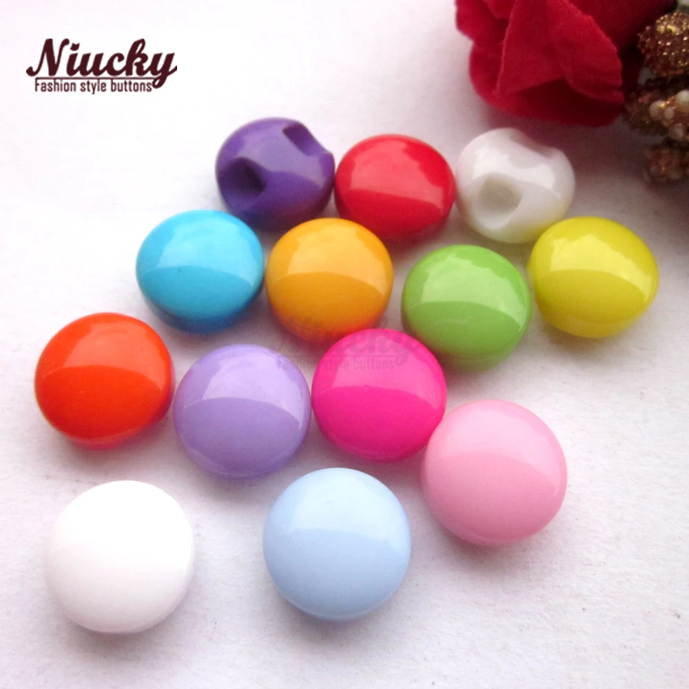 Niucky 8.7mm Mini Colorful Bread Sewing Buttons for Clothes Doll Handmade Craft Decorative Buttons R0401-008