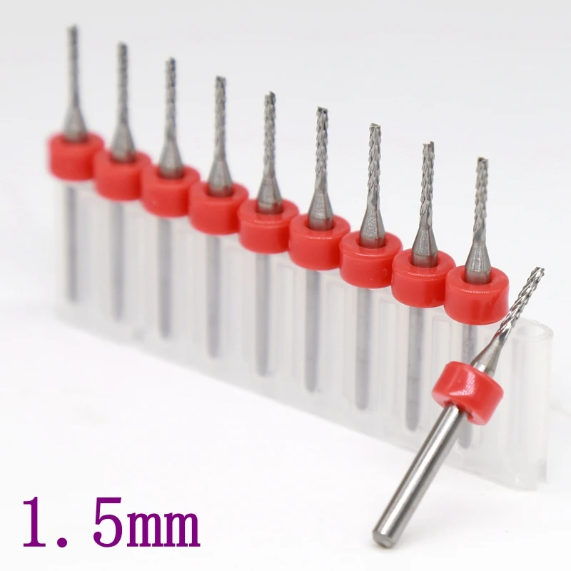 Wood router drill bit 0.3-3.175mm 10PCS pcb strawberry metal cutting cnc rotating burr tungsten carbide wood cutting machine