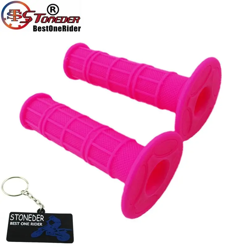 STONEDER Rubber Pink Throttle Handle Grips For Pit Dirt Motor Bike Motorcycle Motocross 50cc 70cc 90cc 110cc 125cc 140cc 150cc