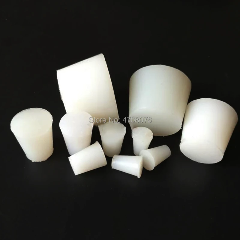 Silicone stopper with hole for conical flask Bottle rubber cover Perforated stopper bung Closing plug Sealed lid cap No sandcore