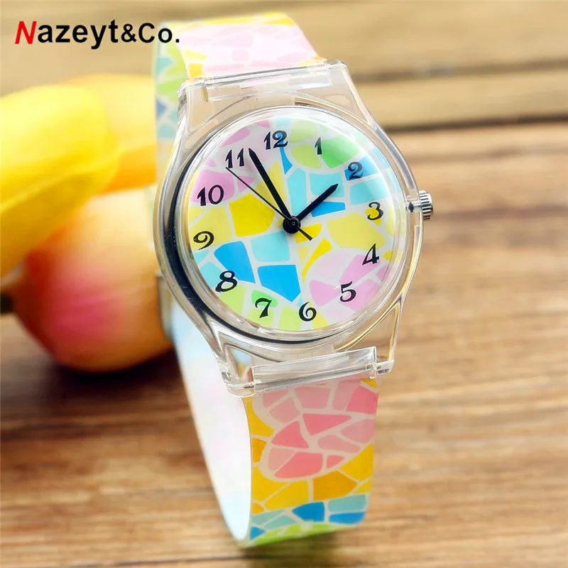 Nazeyt senhoras de alta qualidade relógio estudante flor coração dial bonito quartzo macio silicone à prova dyoung água jovens meninas relógio reloj femenino