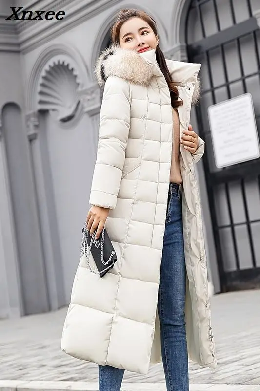 

Warm Hooded Fur Collar Cotton Long Parka Women Winter Coat Jacket 2018 Clothing For Mujer Feminine De Inverno Casaco