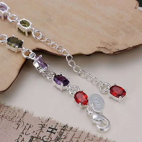 Delicate Bracelet Fashion Jewelry Charm Link Chain Bracelet For Women Men Colored Zircon Stone Bracelet