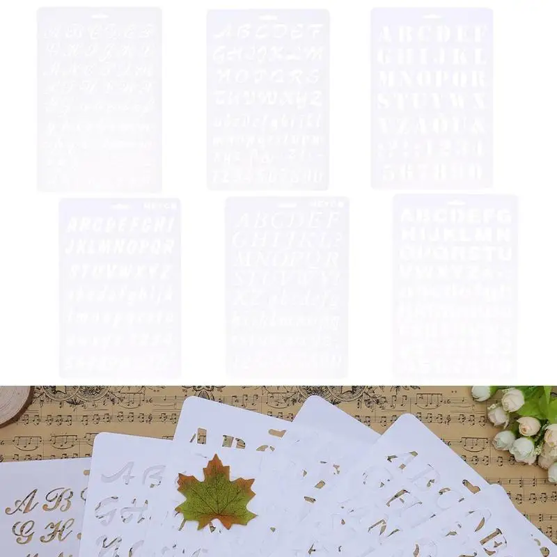 Plastic Lettering Stencil for DIY Scrapbooking Letter Alphabet Stencils Walls Painting Paper Craft Decor Number Word Template