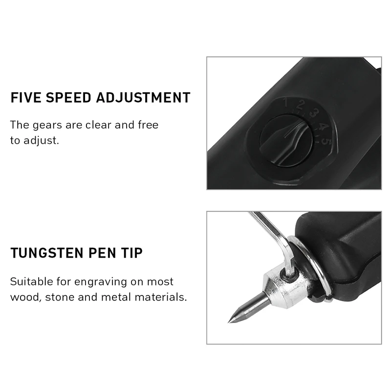 1 Set Engraving Pen Electric Carving Pen Plotter Engraving Machine Electric Chisel With 1pcs Tungsten Tips Lettering Head