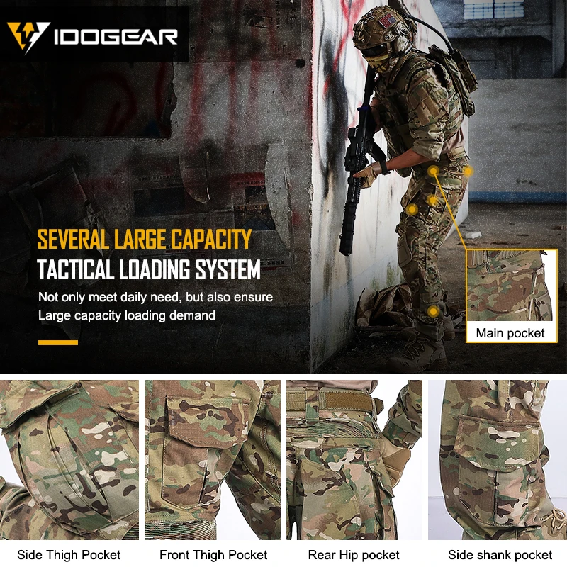 IDOGEAR G3 pantaloni da combattimento con ginocchiere pantaloni tattici sportivi MC gen3 Camouflage 3201