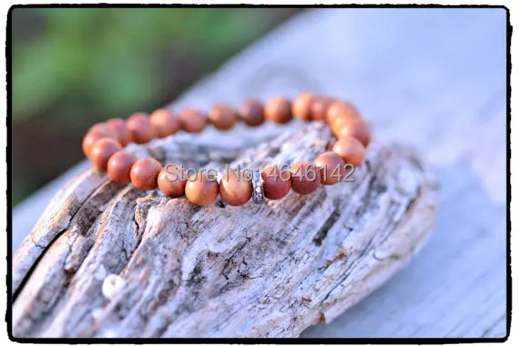 

Boho Wood Beaded Pave CZ Beaded Yoga Boho Wood Stretch Bracelet